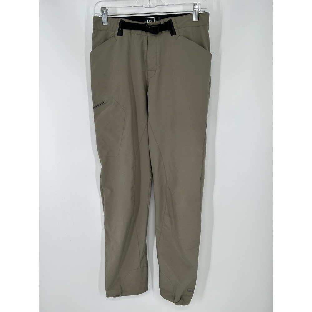 REI Co Op Polyester Spandex Blend Stretch Belted Cargo Hiking Pants Size 32x32